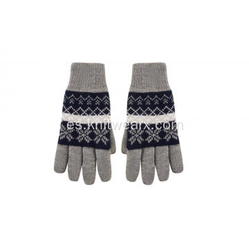 Guantes de dedos completos con estampado de copo de nieve de jacquard de punto para niño